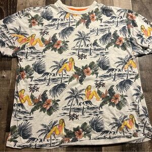 Alexander Julian Orange and Blue Graphic Tee